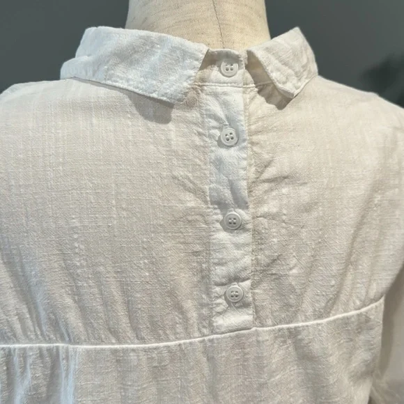 Maternal America white linen like hi lo button down dress or tunic - Picture 6 of 6